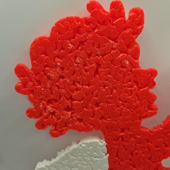 Vintage Melted Plastic Popcorn Cupid Decoration Valentine's Day 10" High - Picture 8 of 16